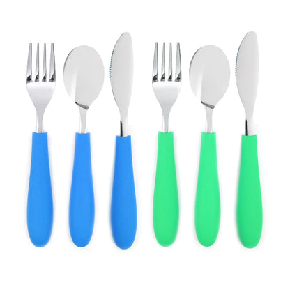 Kids Stainless Steel Spoon + Fork + Knife with Silicone Handle (4 years+) | 6 pieces