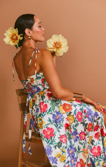 Juliet Maxi Dress ~ Charm Peony White Taffeta