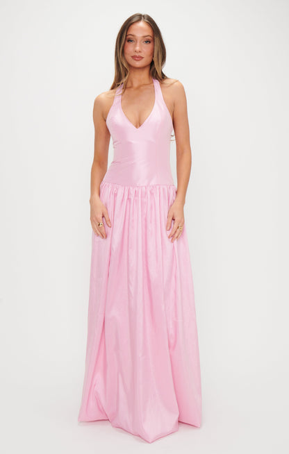 Eliza Maxi Dress ~ Light Pink Light Taffeta