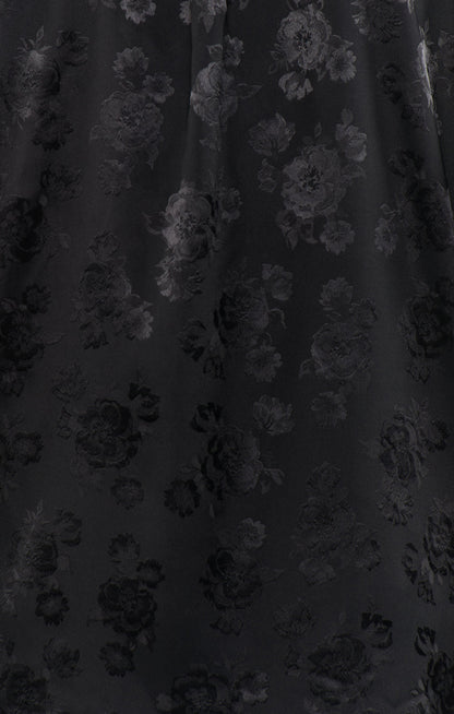 Classic Cropped PJ Set ~ Black Floral Silky