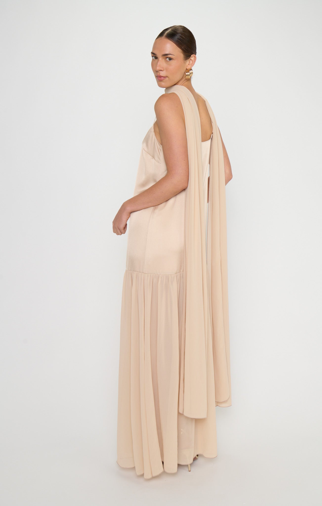 Dalia Maxi Dress ~ Champagne Luxe Satin