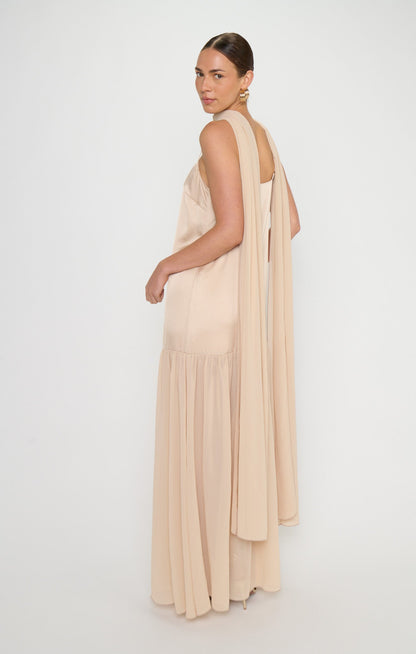 Dalia Maxi Dress ~ Champagne Luxe Satin