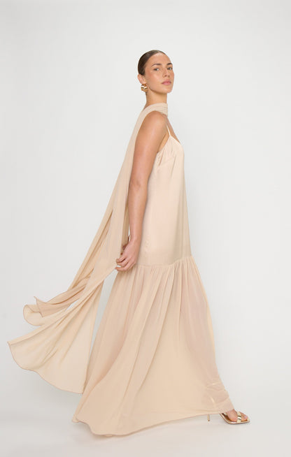 Dalia Maxi Dress ~ Champagne Luxe Satin