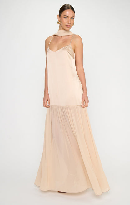 Dalia Maxi Dress ~ Champagne Luxe Satin