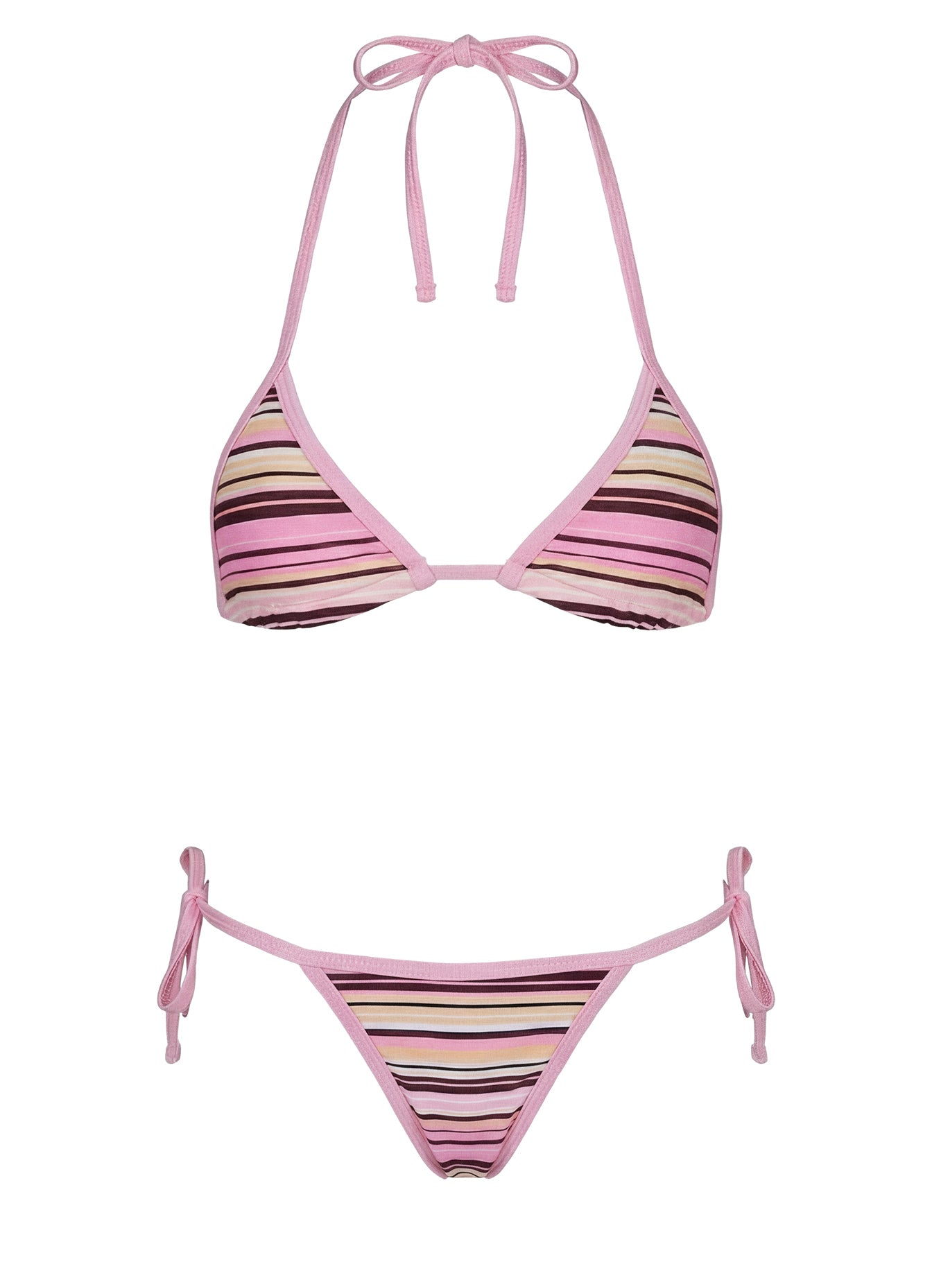 Beasley Tie Side Bikini Bottoms Pink / Yellow Stripe