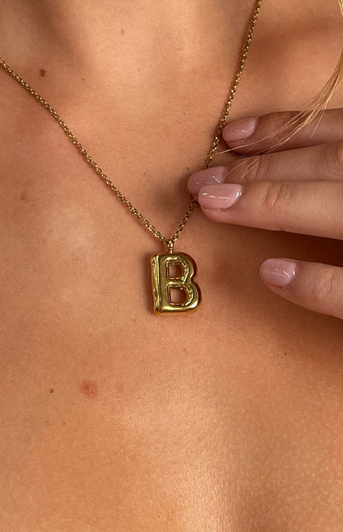Bubble Bliss Gold Letter Necklace