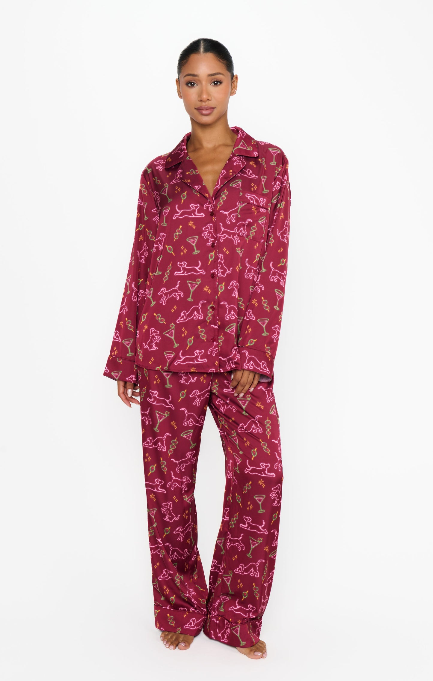 Classic PJ Set ~ Weenies and Martinis Silky
