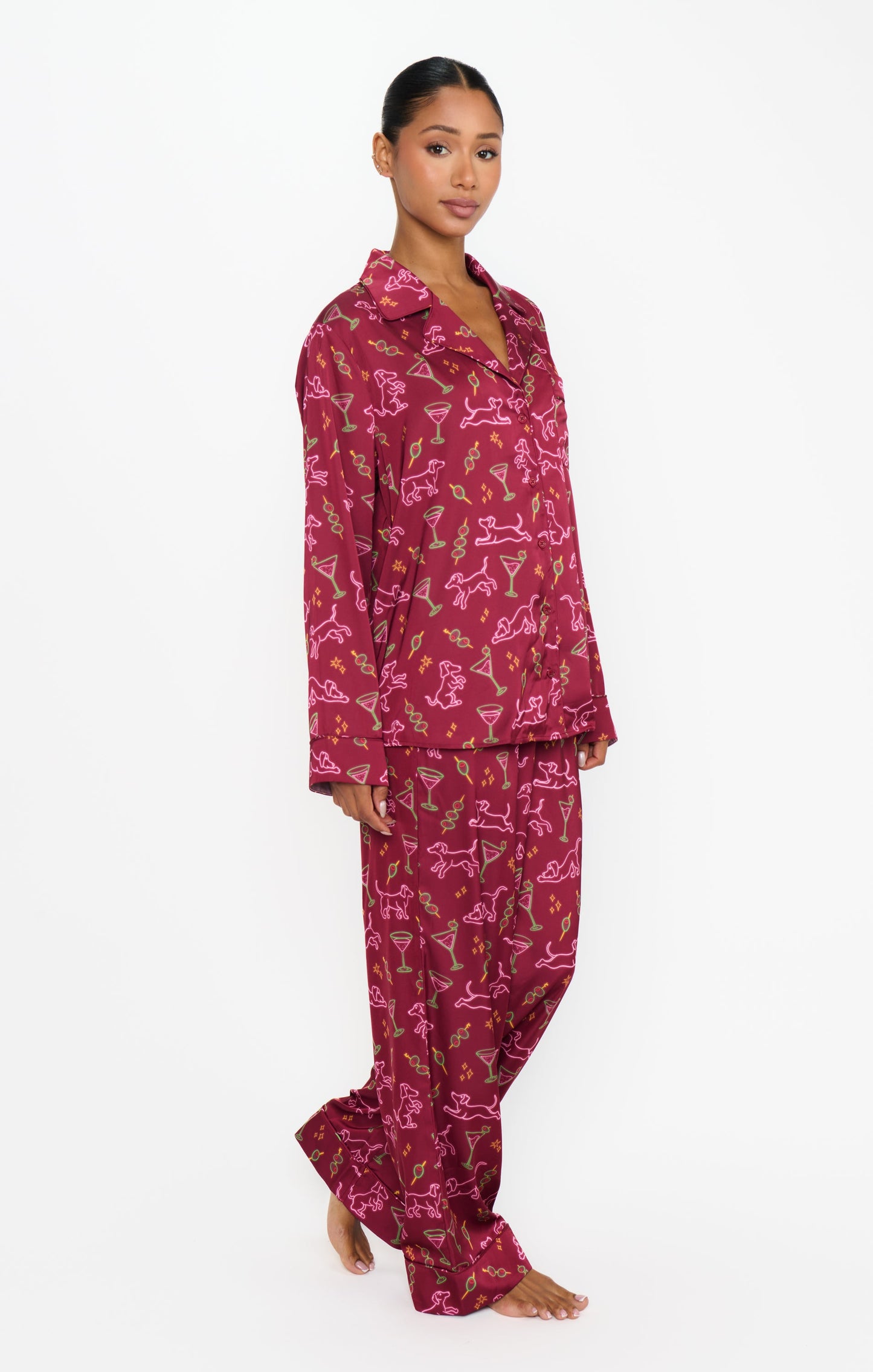 Classic PJ Set ~ Weenies and Martinis Silky