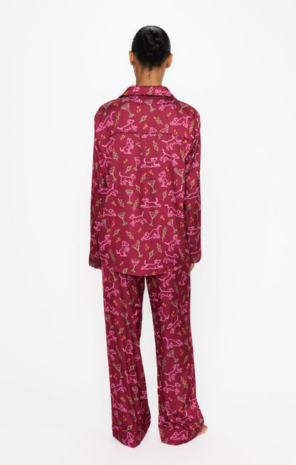 Classic PJ Set ~ Weenies and Martinis Silky