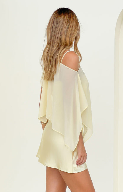 Chelsea Yellow Sheer Chiffon Cape - PRE ORDER