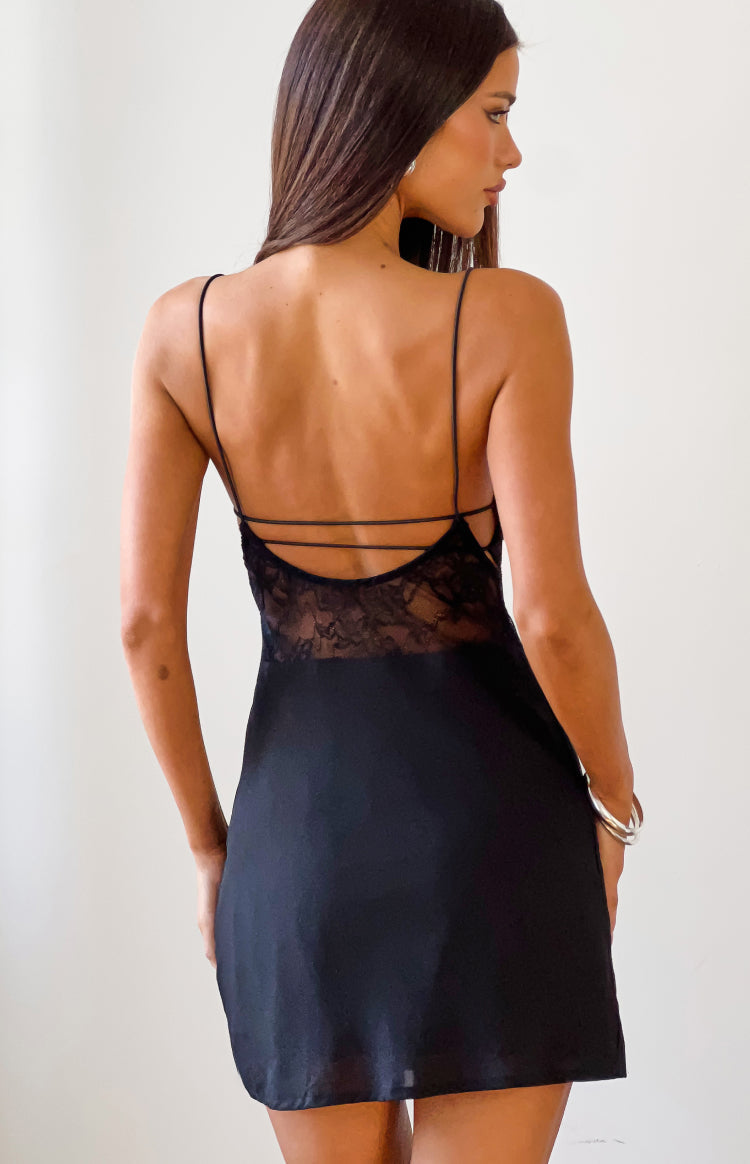 Cure Black Lace Detail Mini Dress