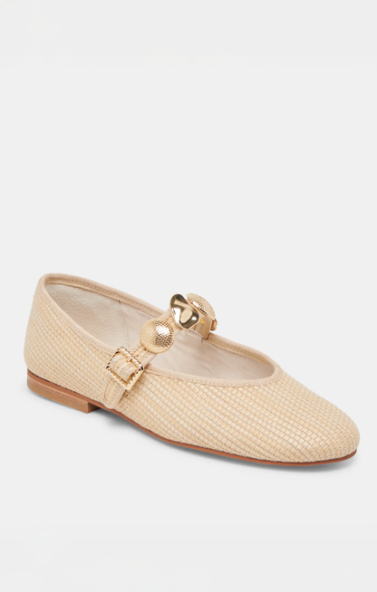 Dolce Vita Relan Ballet Flat ~ Light Natural Raffia