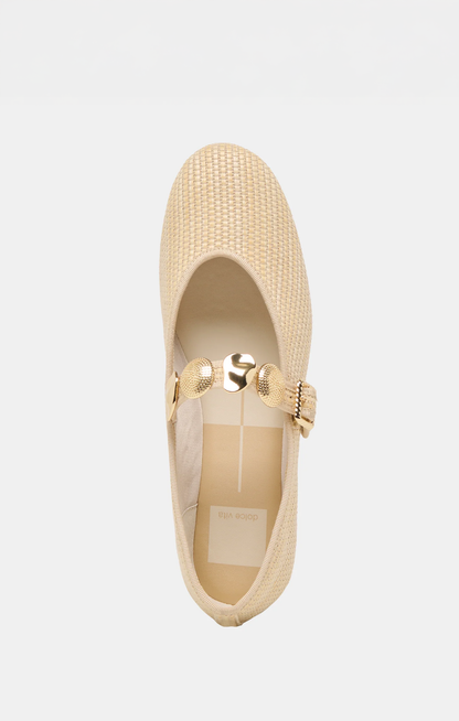 Dolce Vita Relan Ballet Flat ~ Light Natural Raffia