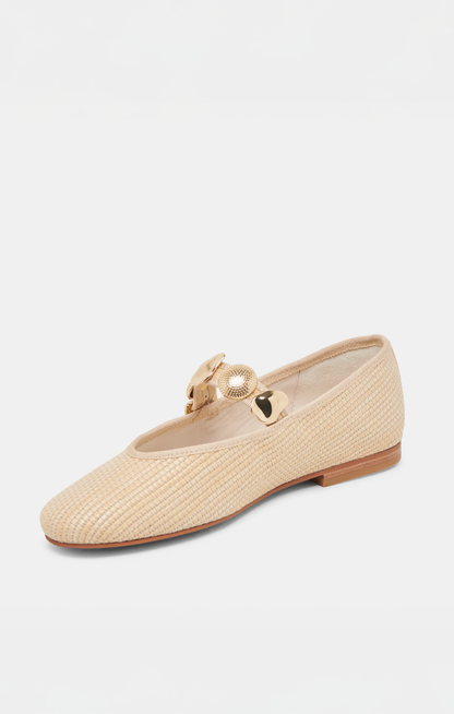 Dolce Vita Relan Ballet Flat ~ Light Natural Raffia