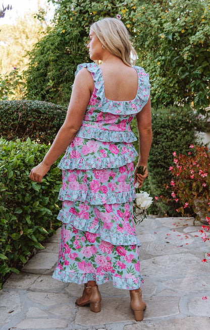 Greta Dress ~ Cottage Floral Multi Stretch