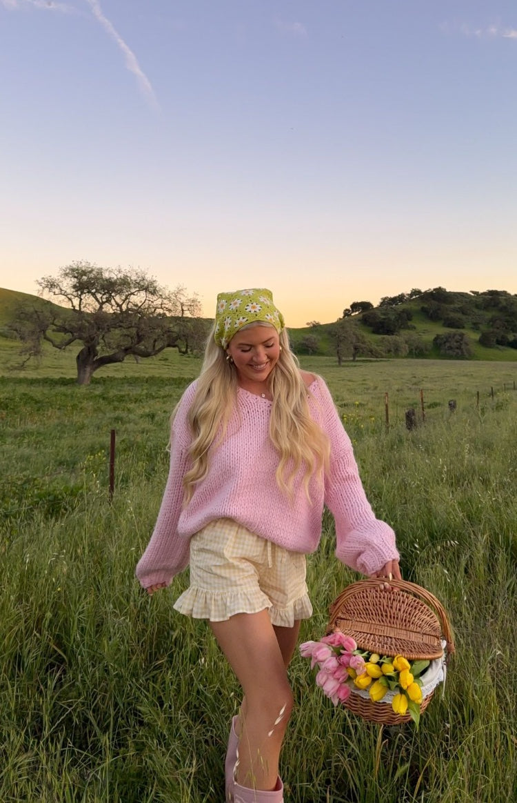 Delvey Light Pink Chunky Knit Sweater