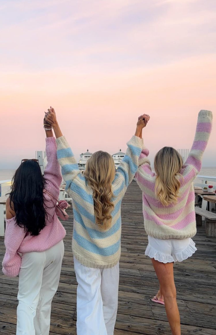 Delvey Light Pink Chunky Knit Sweater