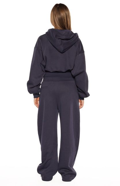 Dora Navy Zip Hoodie Sweater