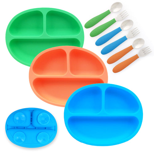 Silicone Suction Plate + Cutlery