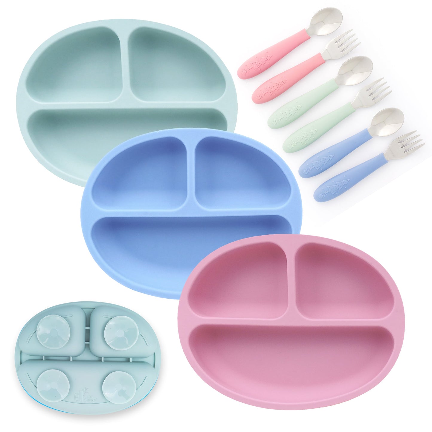 Silicone Suction Plate + Cutlery