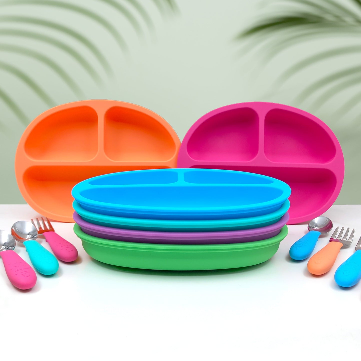 Silicone Suction Plate + Cutlery
