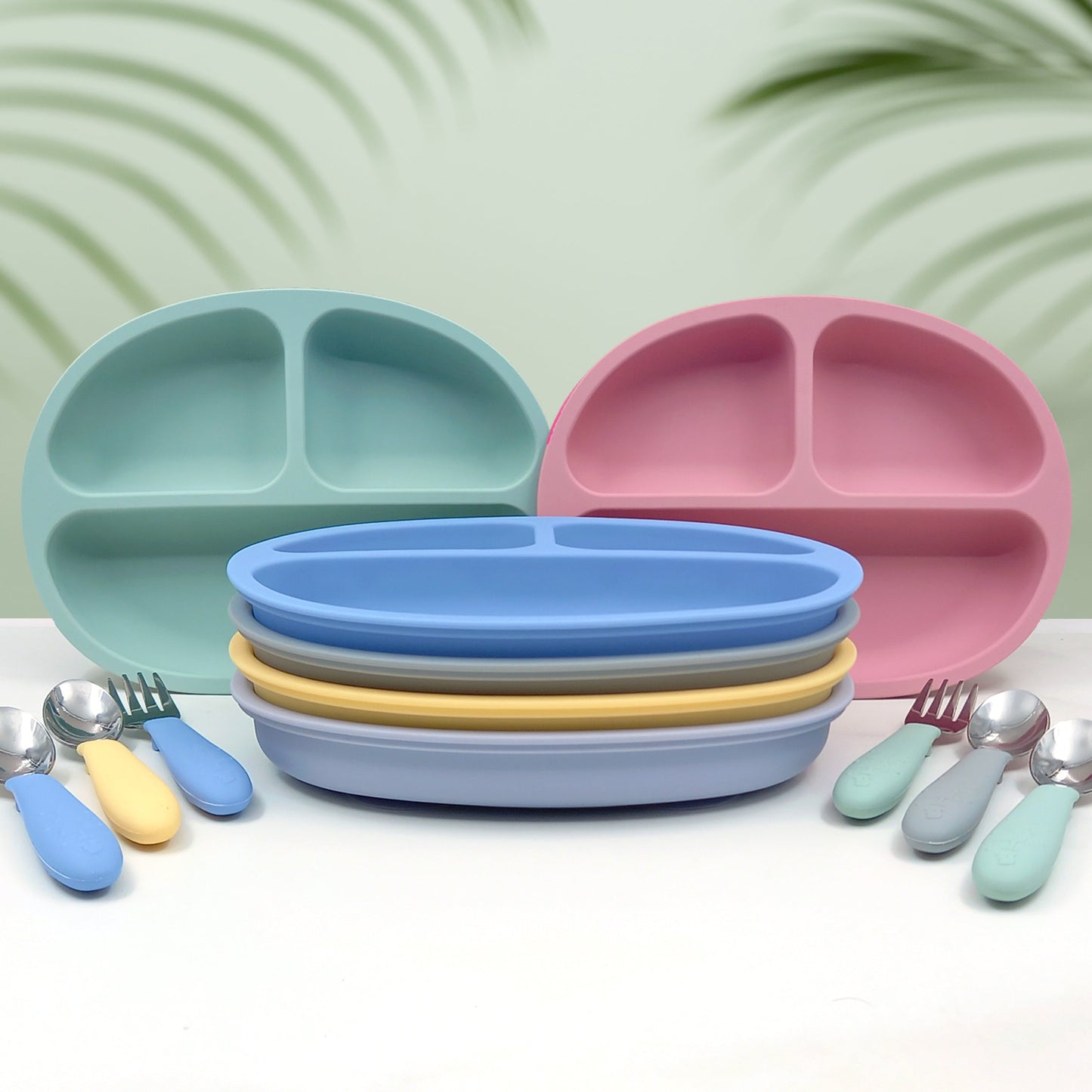 Silicone Suction Plate + Cutlery