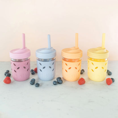 Silicone Straws with Stoppers | 6.29"/16cm Length | 8oz & 10oz Jars | 8 Pack