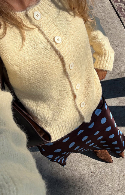 Ellia Butter Yellow Button Down Cardigan - PRE ORDER