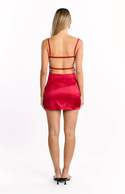 Trouble Wine Mini Dress