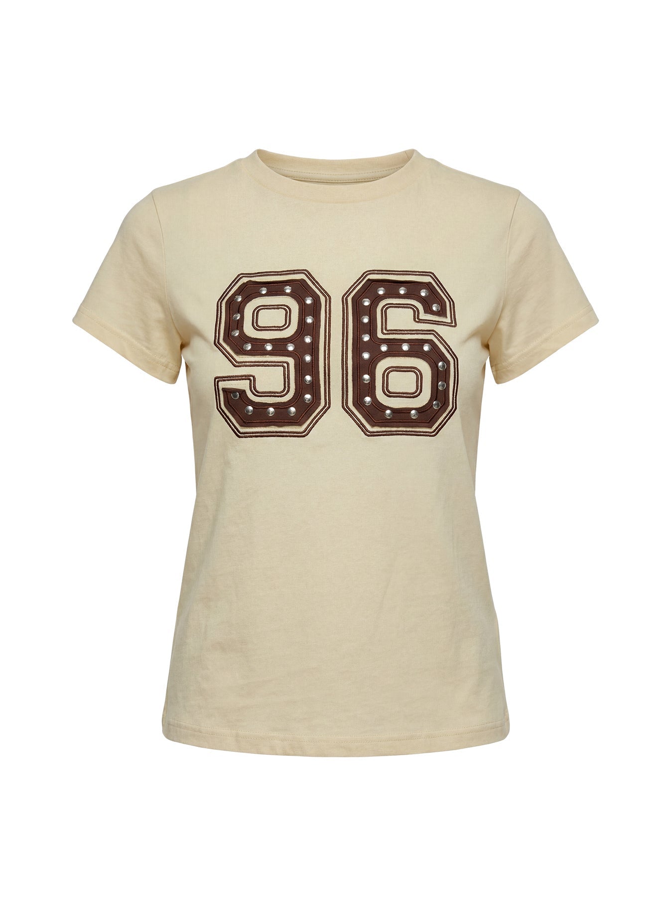 96 Charm Studded Graphic Baby Tee Yellow