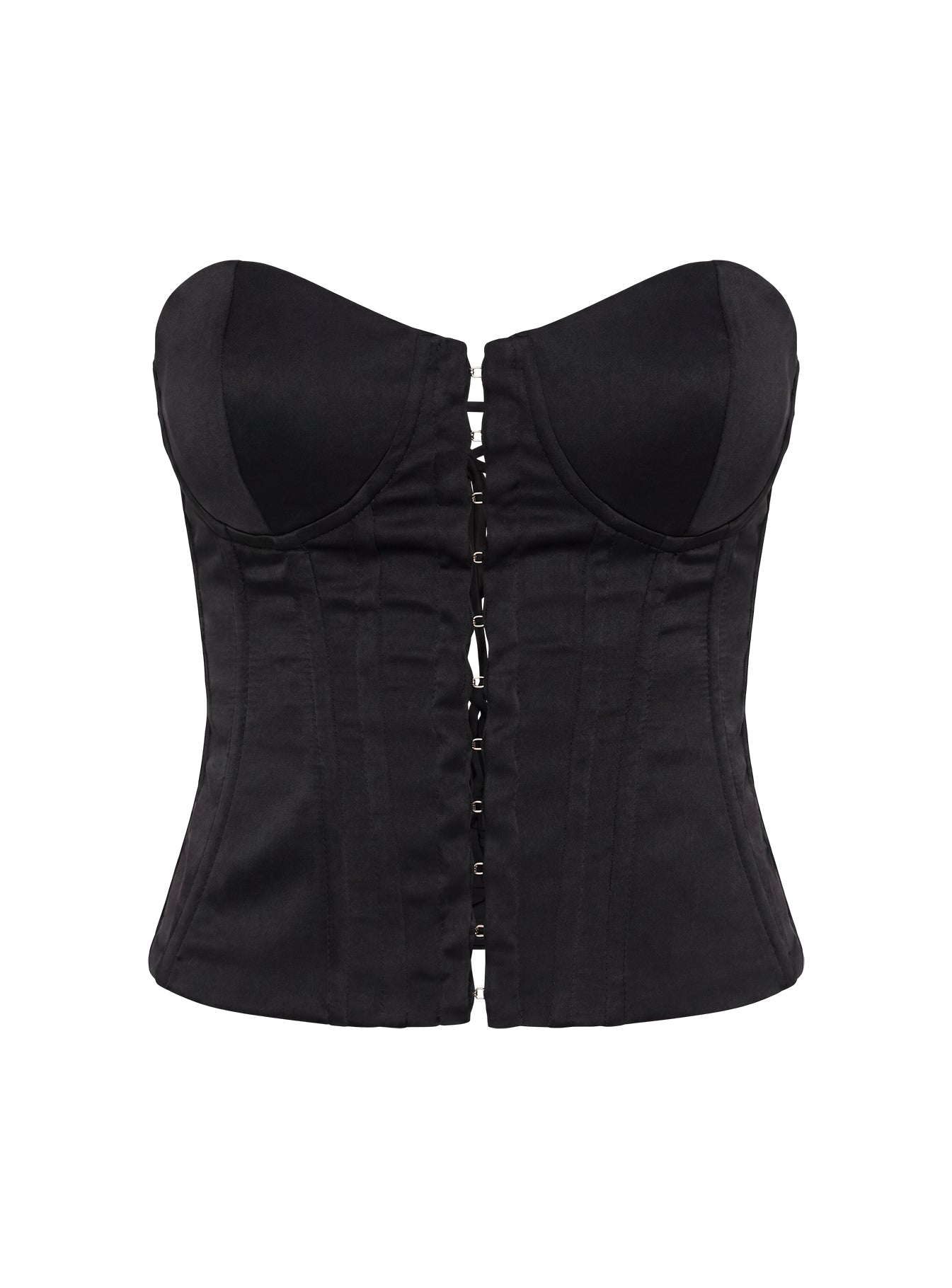 Afelia Strapless Corset Top Black