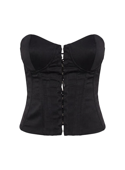 Afelia Strapless Corset Top Black