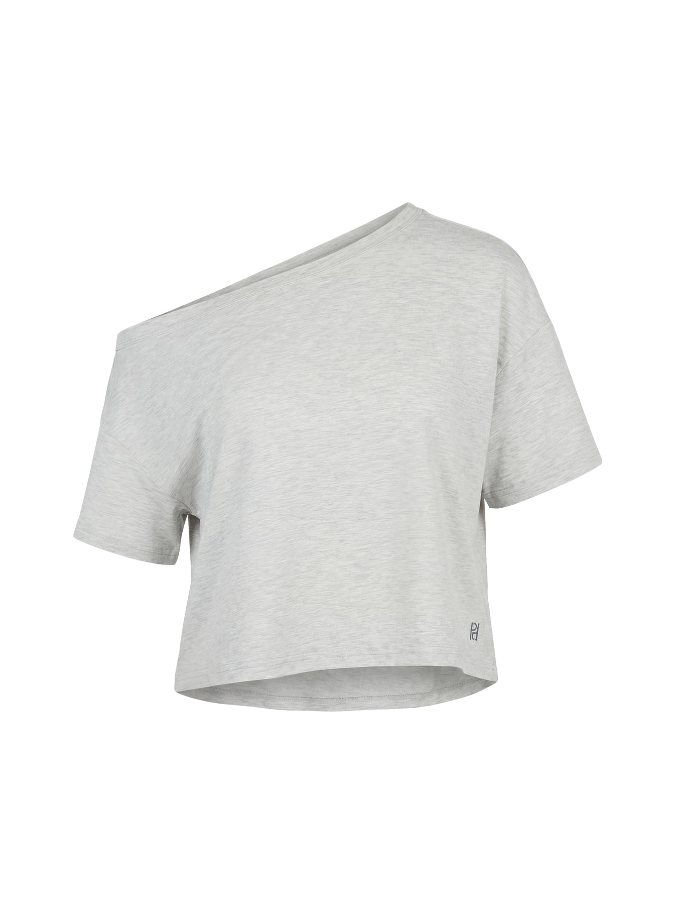 Bailea Off Shoulder Cropped Tee Grey Marle