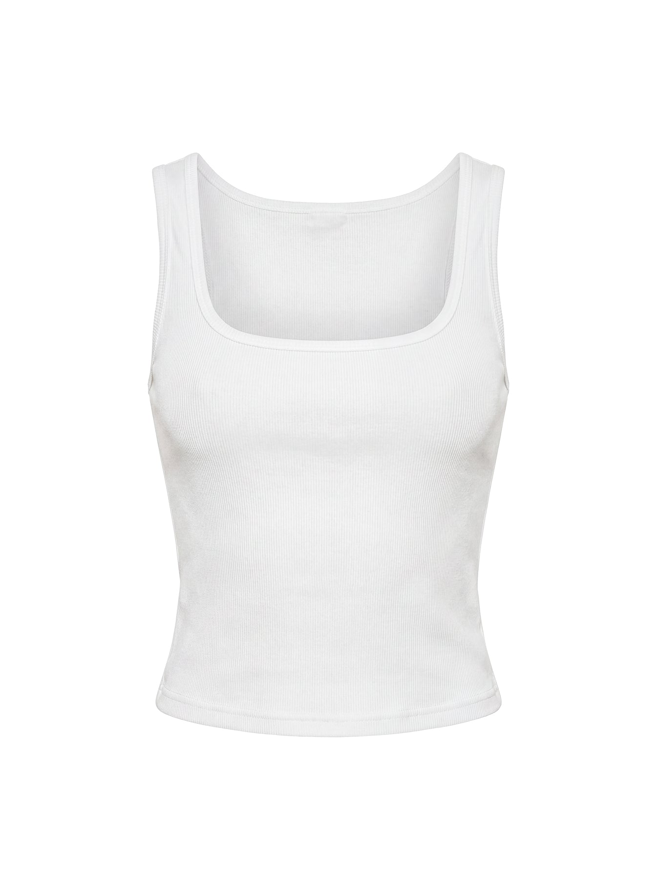 Baseline Square Neck Rib Tank Top White