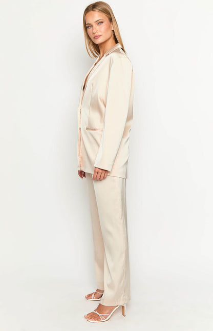 Galantis Cream Satin Blazer