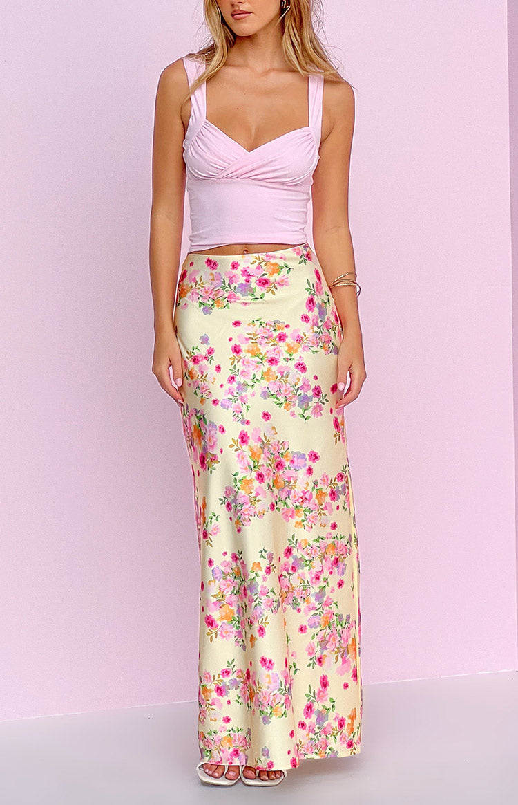 Genevieve Yellow Bloom Maxi Skirt