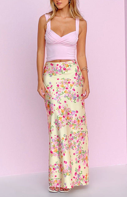 Genevieve Yellow Bloom Maxi Skirt