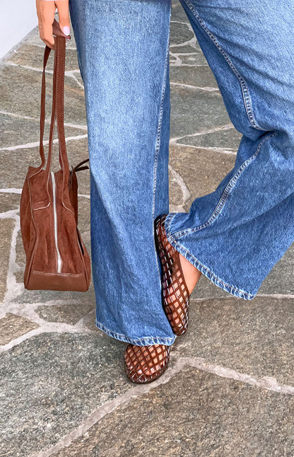 Inka Brown Jelly Ballet Flats
