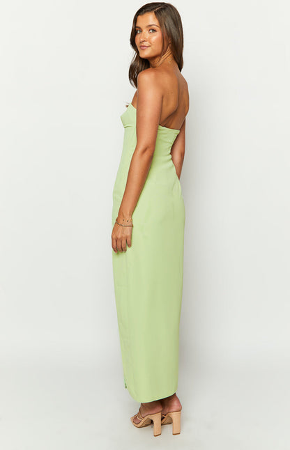 Lenora Green Strapless Maxi Dress
