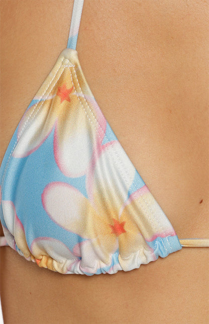 Love From Janet Holiday Print Triangle Bikini Top