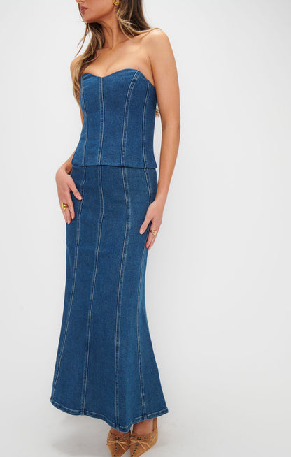 Baton Rouge Skirt ~ Blue Indigo