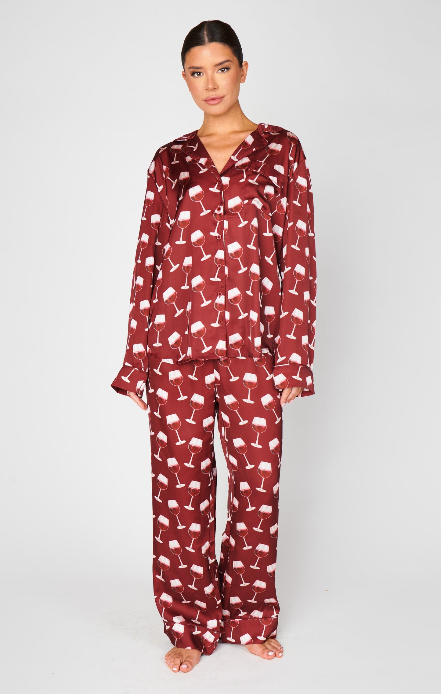 Classic PJ Set ~ Red Wine Silky