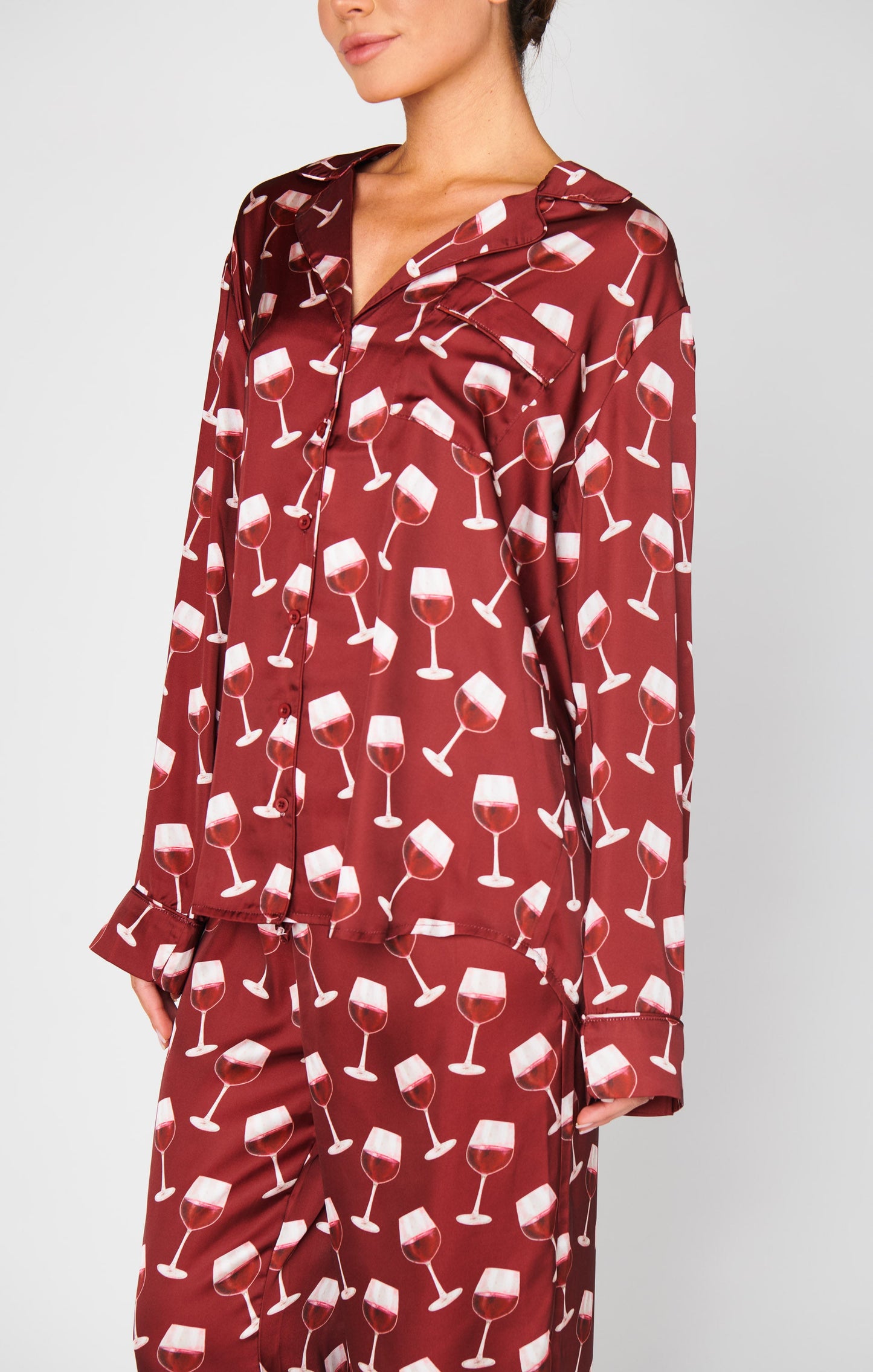 Classic PJ Set ~ Red Wine Silky