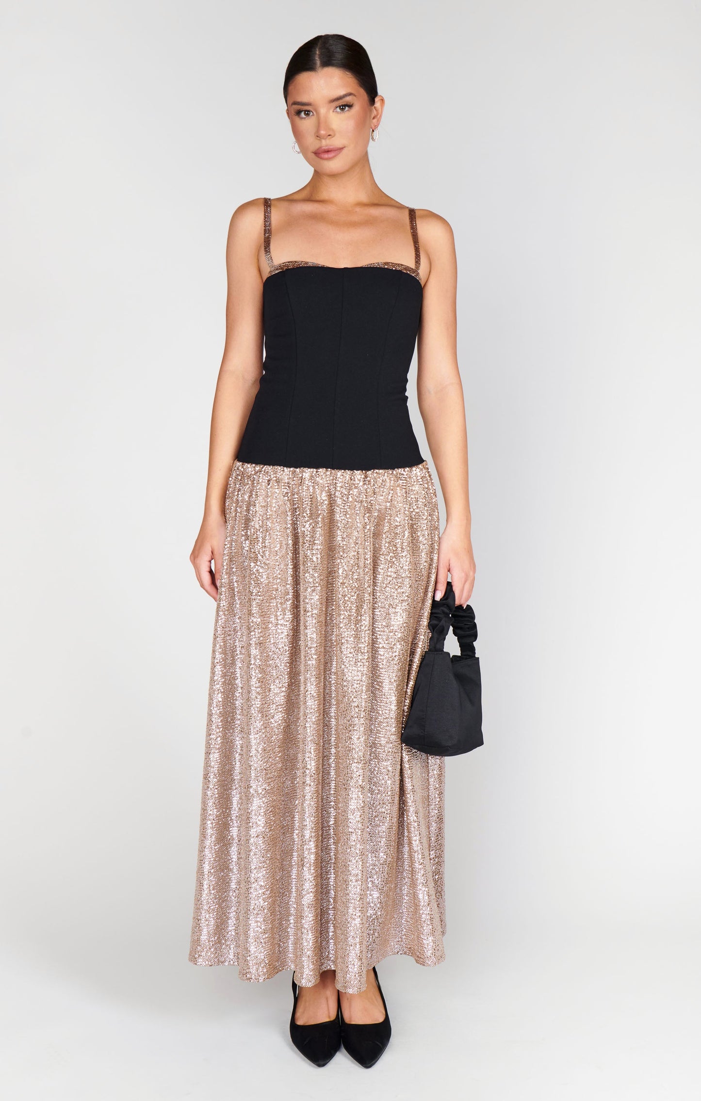Hepburn Midi Dress ~ Silver Confetti