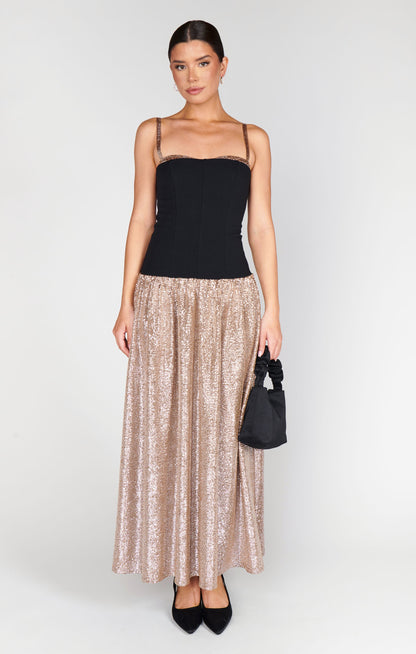 Hepburn Midi Dress ~ Silver Confetti
