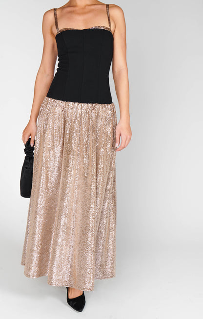 Hepburn Midi Dress ~ Silver Confetti