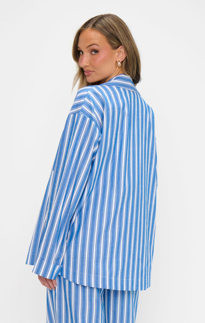 Braxton Button Down ~ Coastal Blue Stripe
