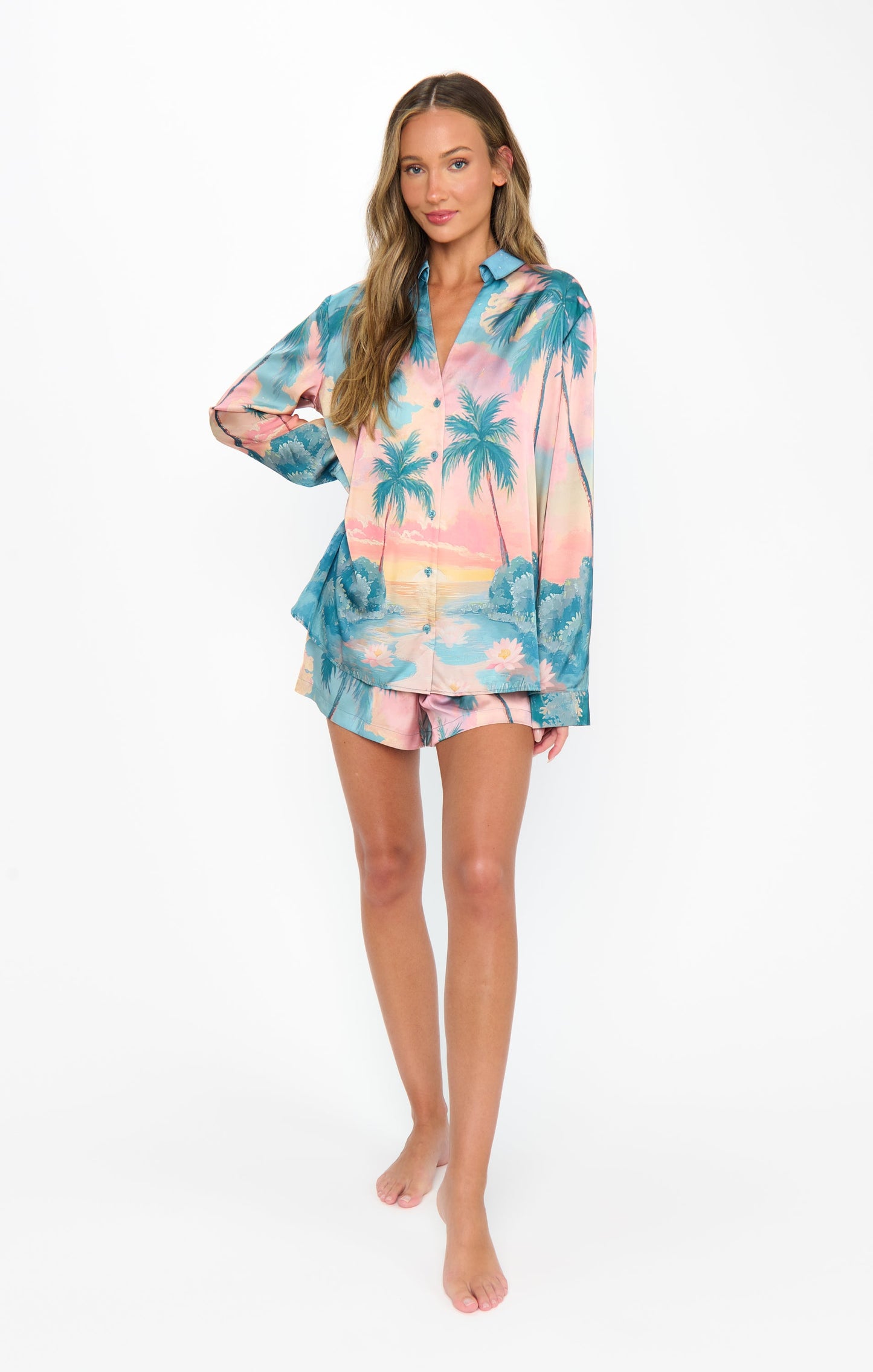 Early Riser PJ Set ~ Sunset Cove Silky