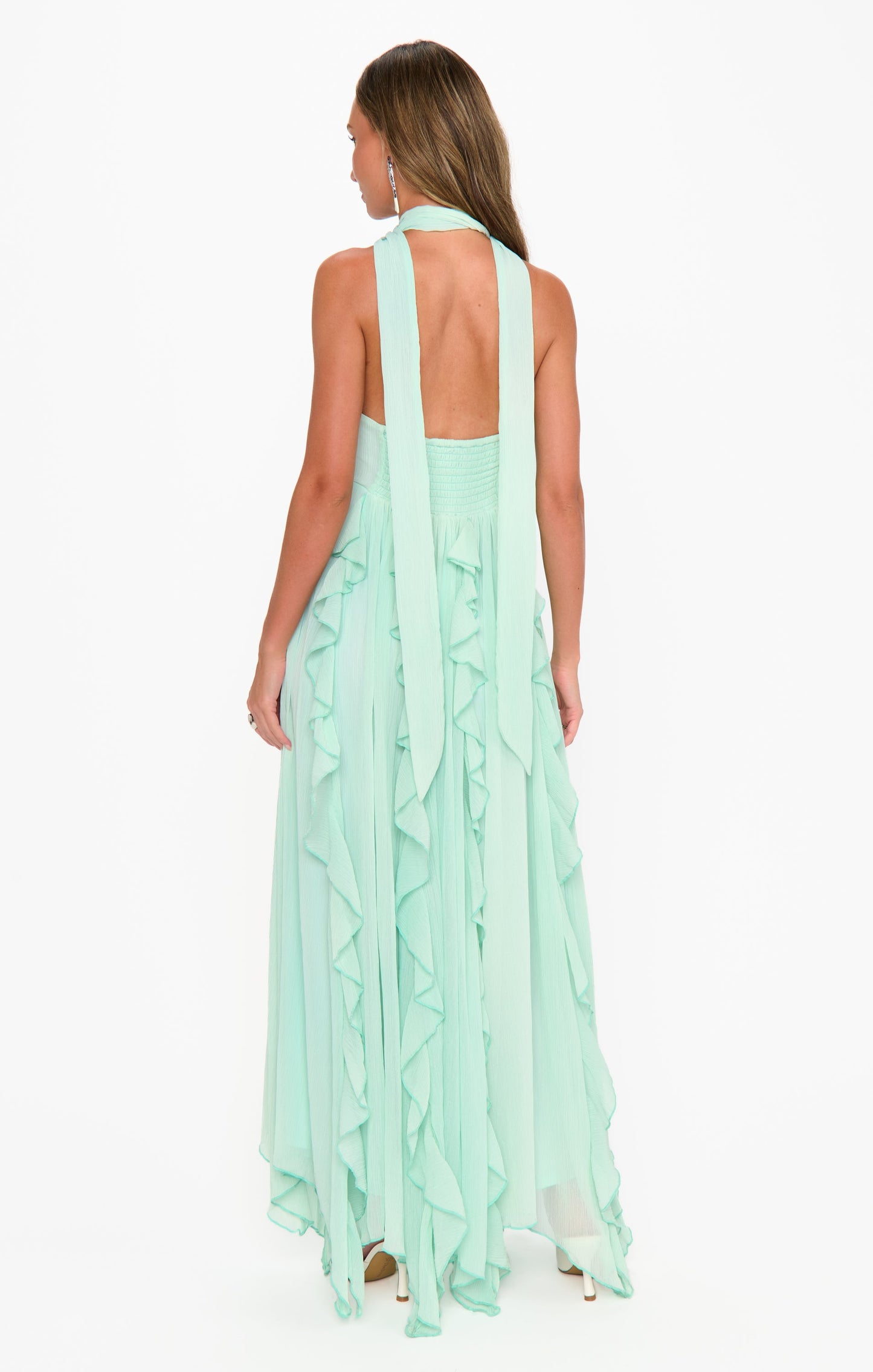 Gemma Ruffle Maxi Dress ~ Jelly Mint