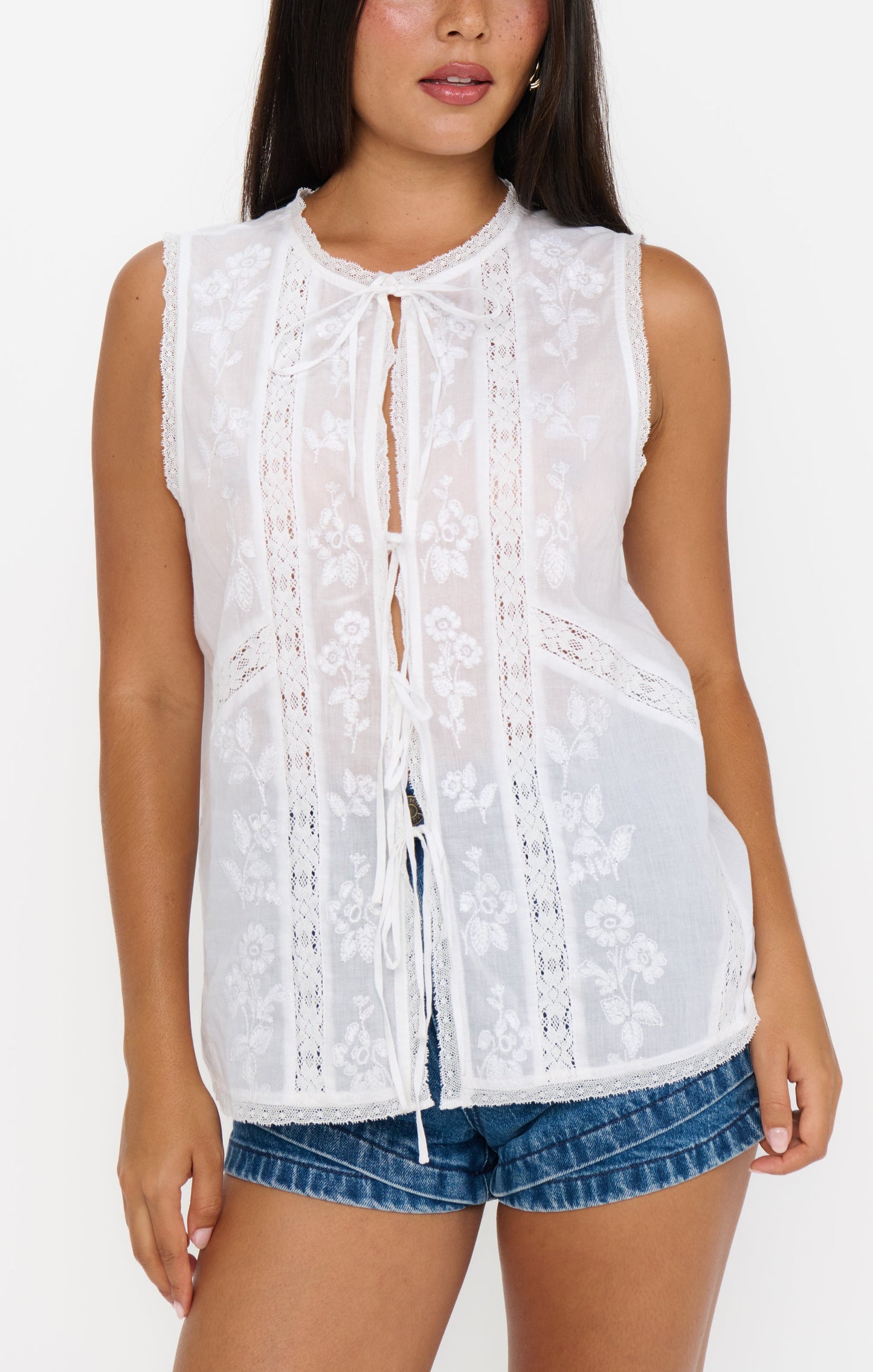 Camden Blouse ~ Cream Voile Trim